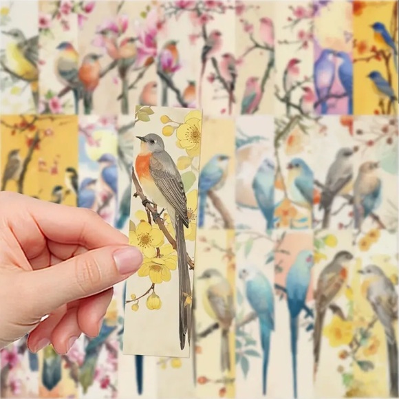 (61) Hand-Painted Artistic Bird Bookmark Set of 10 - Unique Aesthetic Designs - Picture 7 of 10